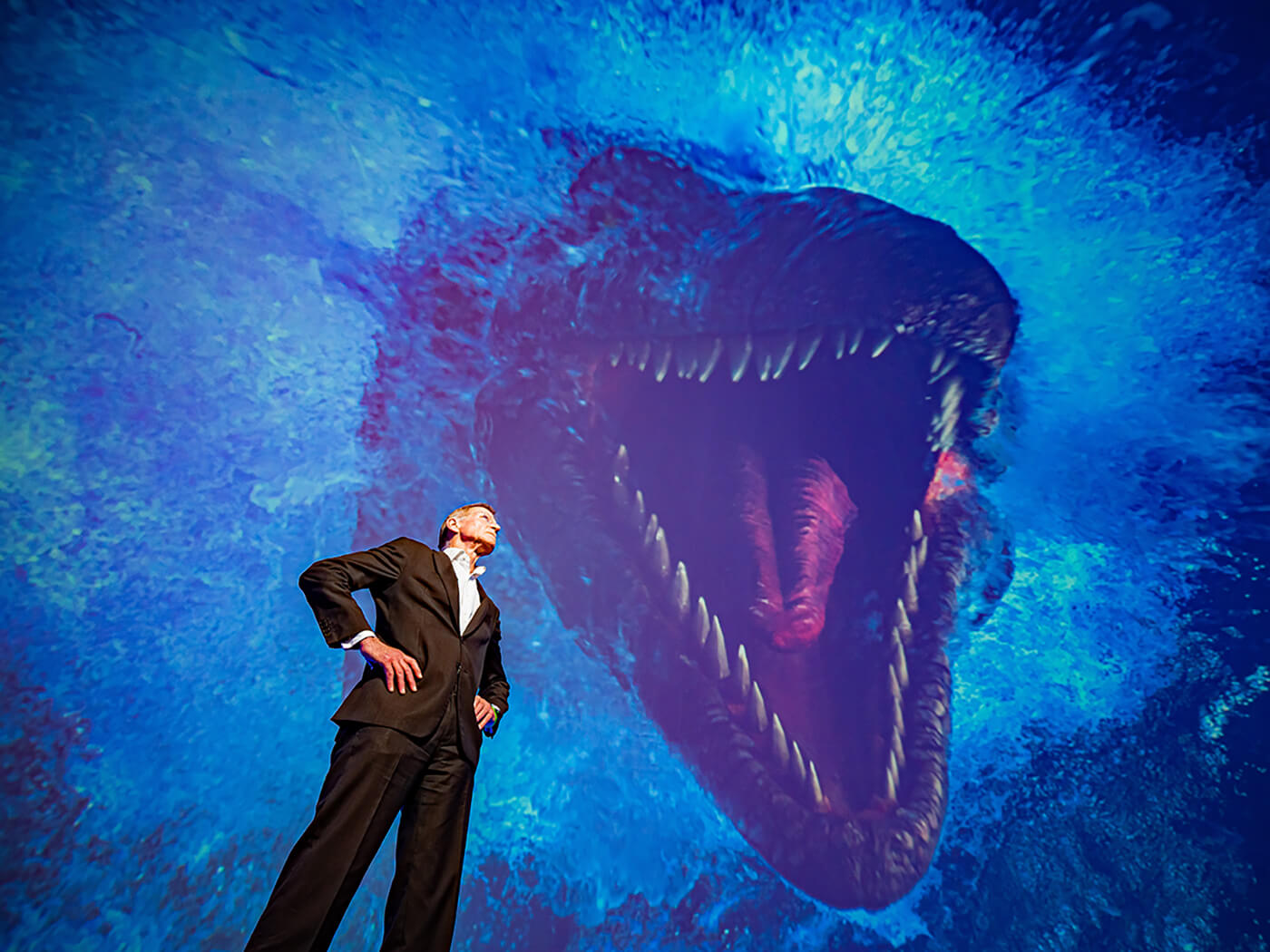 Art historian and curator Sir Nicholas Serota at Devonport Market Hall’s 360 immersive dome in Plymouth, photo by Ben Birchall/PA Images via Getty Images