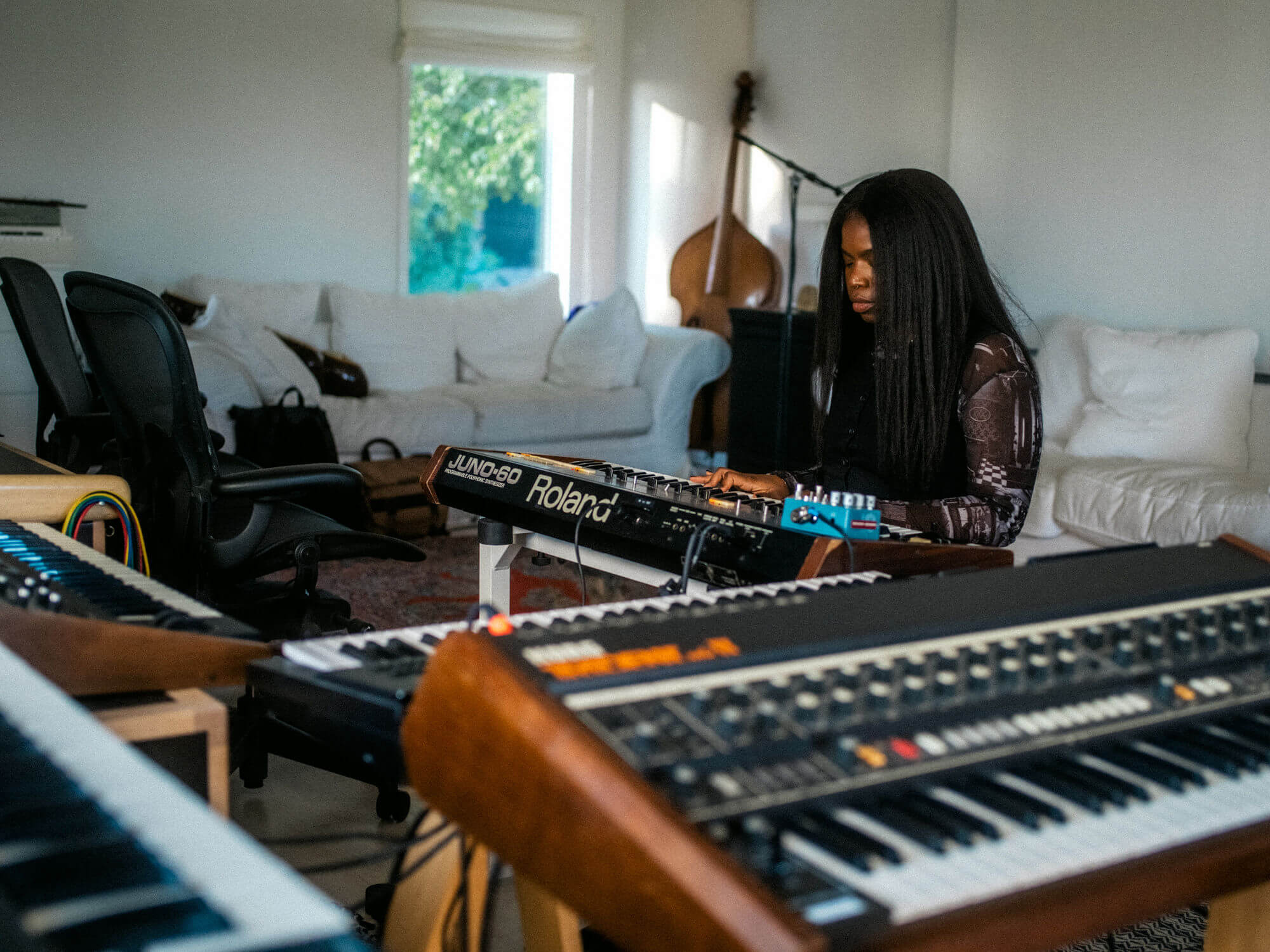 Vagabon in Rostam’s studio, photo by Max Knight